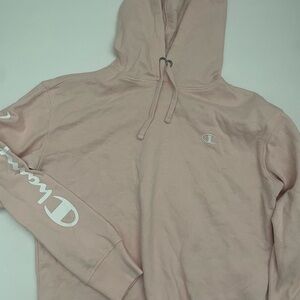 Champion Light Pink Cropped Hoodie Size Small